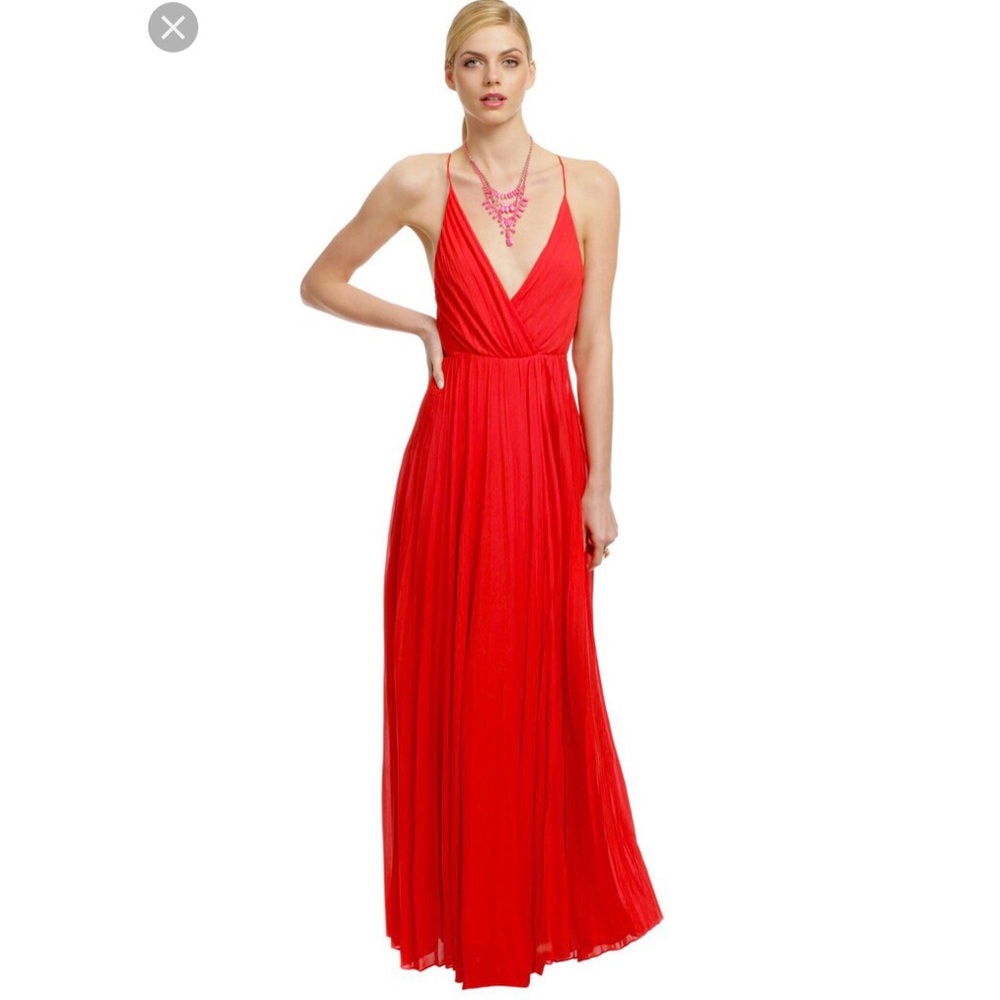 Haute Hippie Red Gown with Straps XS